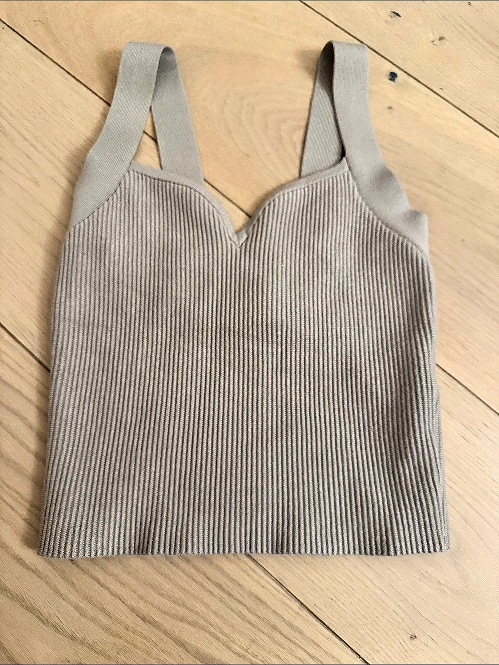 Abercrombie & Fitch Ottoman Sweetheart Ribbed Sweater Tank Gray Small